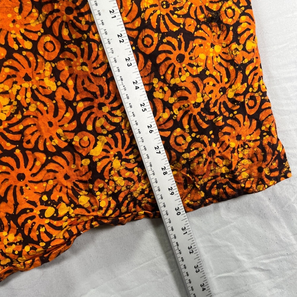 True Vintage Button Up Shirt Men Large Orange Handmade Autumn Fall Halloween 70s - Picture 8 of 8